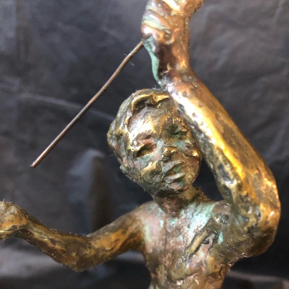 Curtis Jere art sculpture 1969 bronze boy with 9 balloons 🎈 signed & dated - Picture 6 of 9